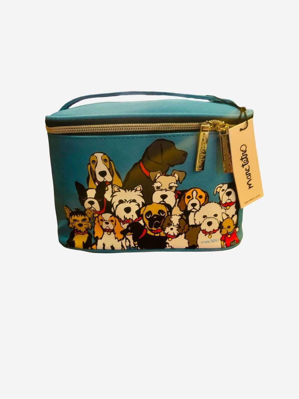 Marc Tetro Blue Dog Print Cosmetic Case NWT